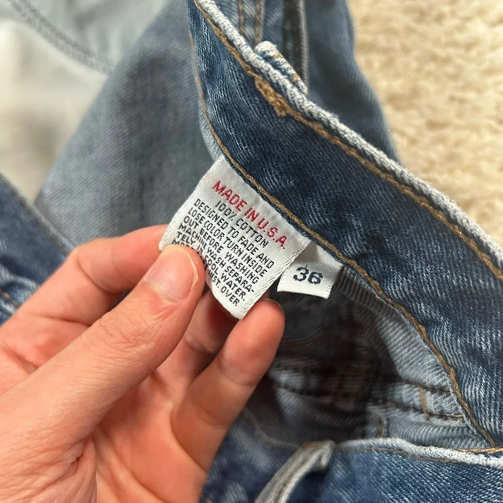 Vintage Calvin Klein Jeans 36x28 34x28 Blue Made in USA Straight Leg Denim Union